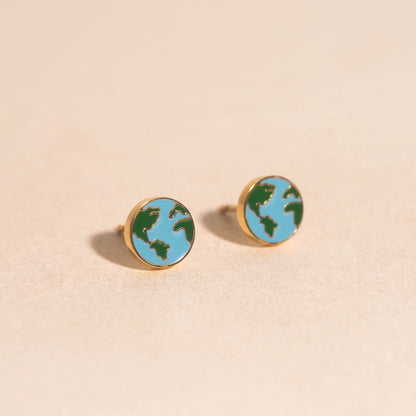 Earth Stud Earrings