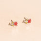 Red Tulip Stud Earrings