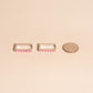 Rounded Stone Rectangle Huggie Hoop Earrings