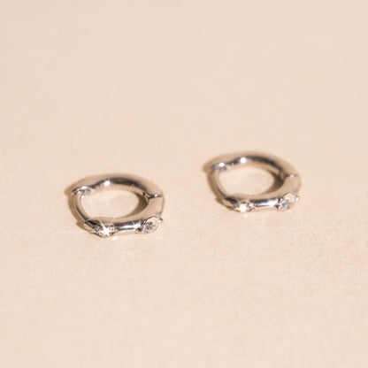 Mini Crystal Rounded Huggie Hoop Earrings