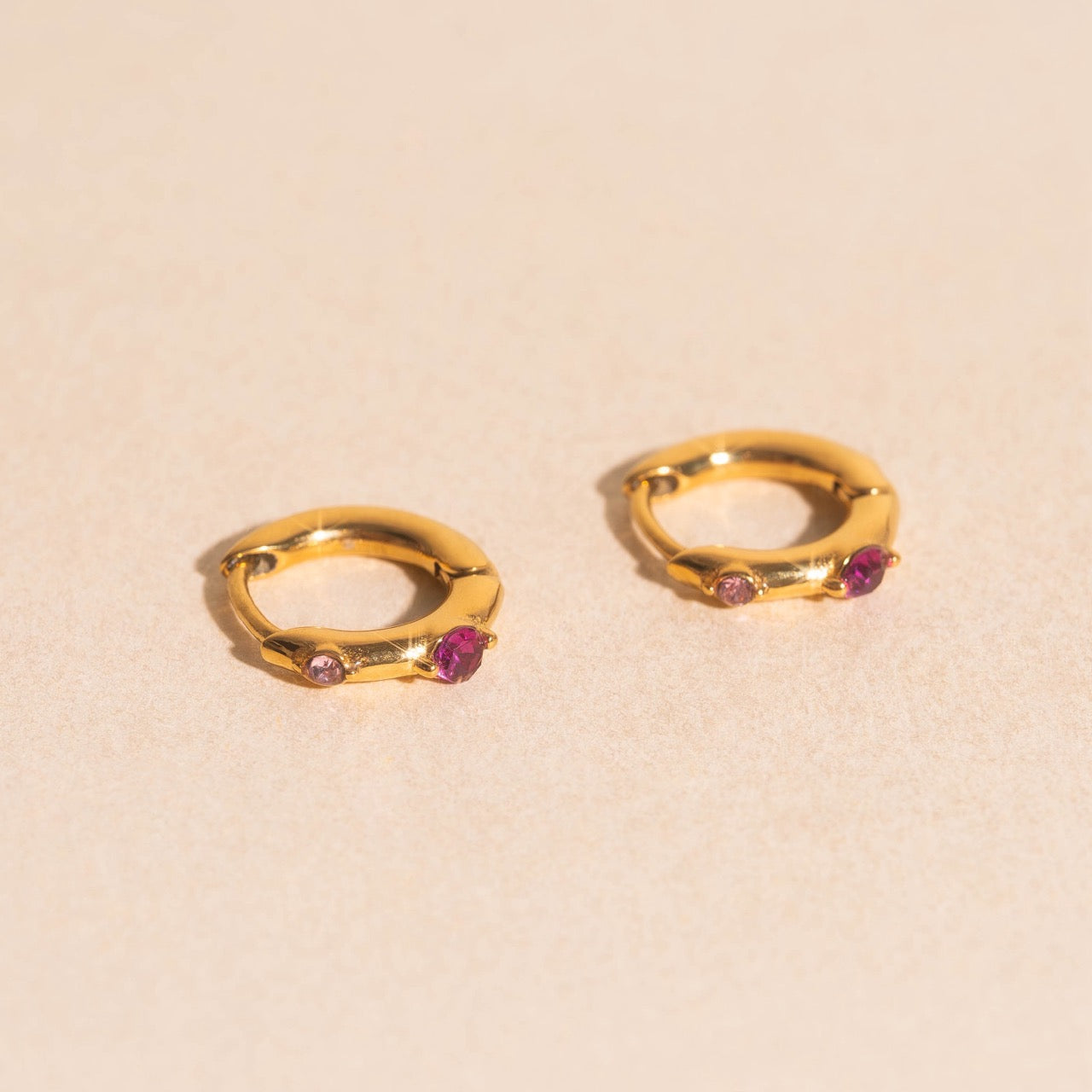 Mini Crystal Rounded Huggie Hoop Earrings