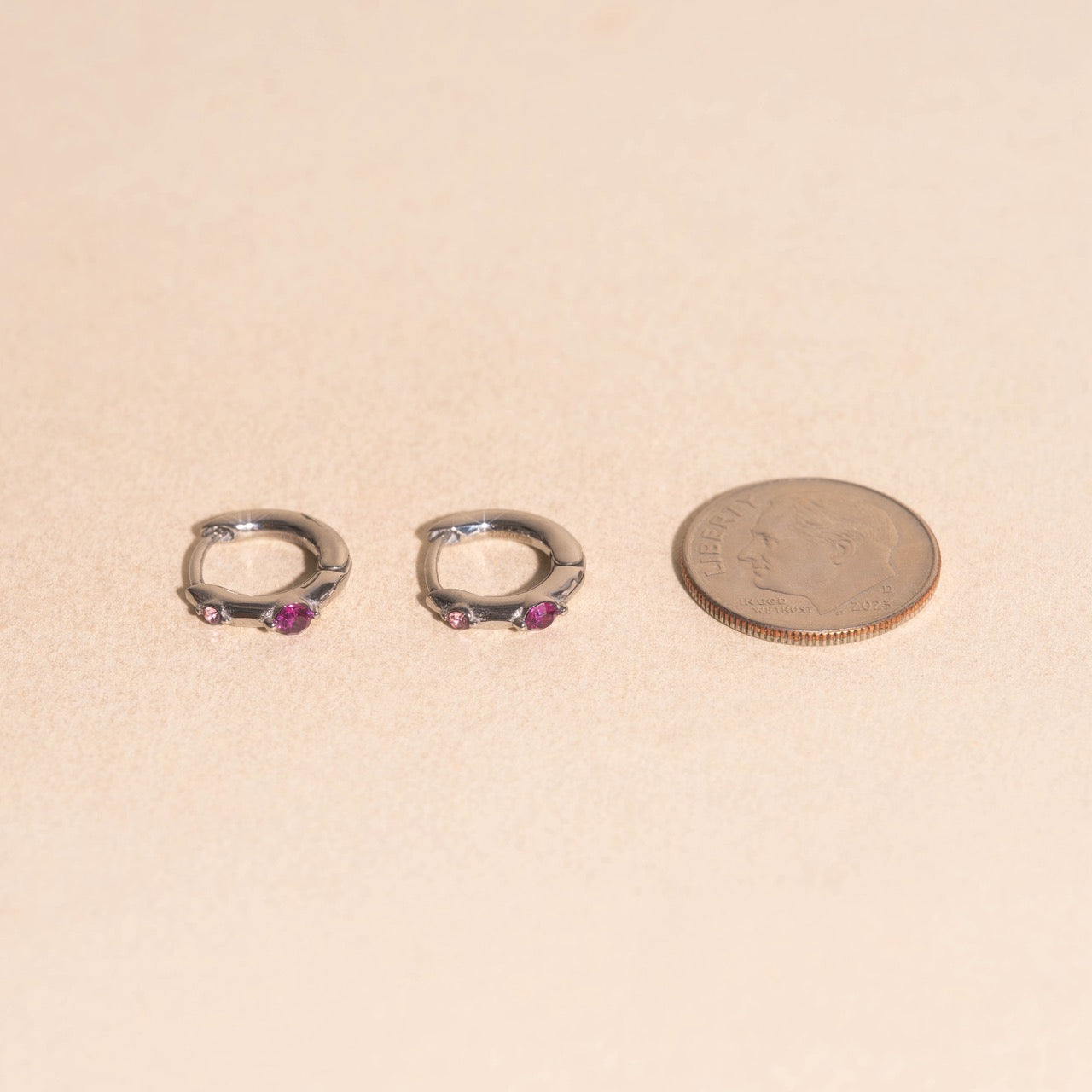Mini Crystal Rounded Huggie Hoop Earrings