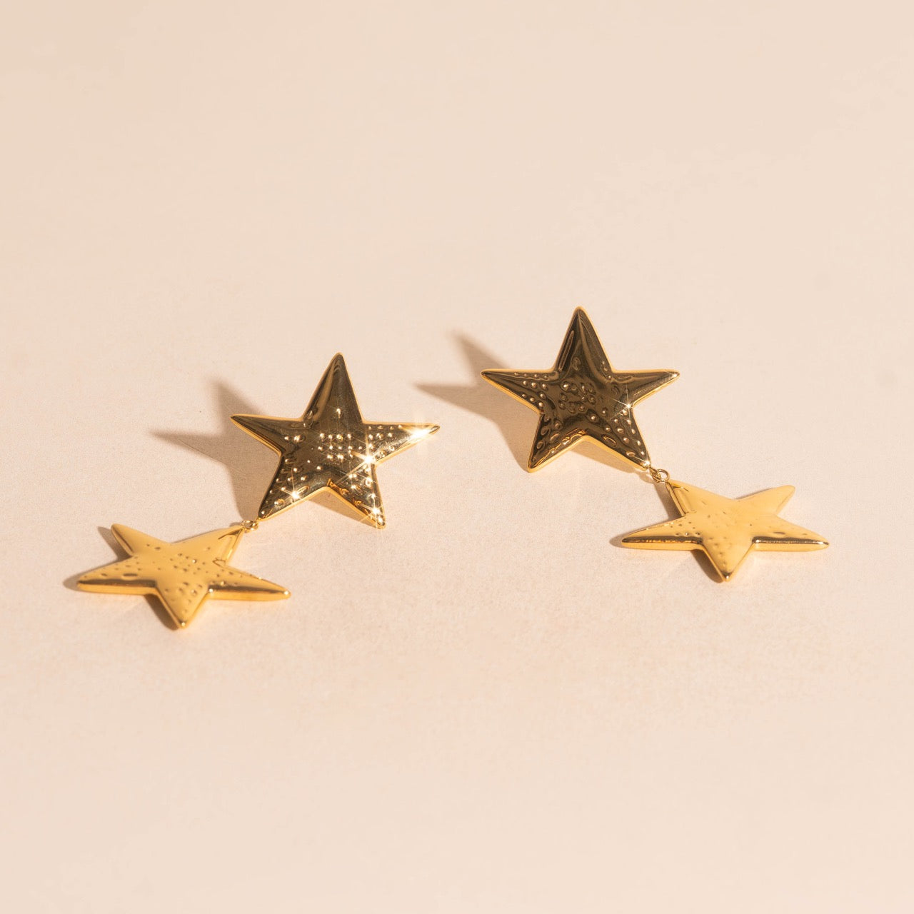 Jumbo Star Drop Stud Earrings