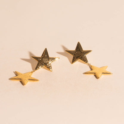 Jumbo Star Drop Stud Earrings