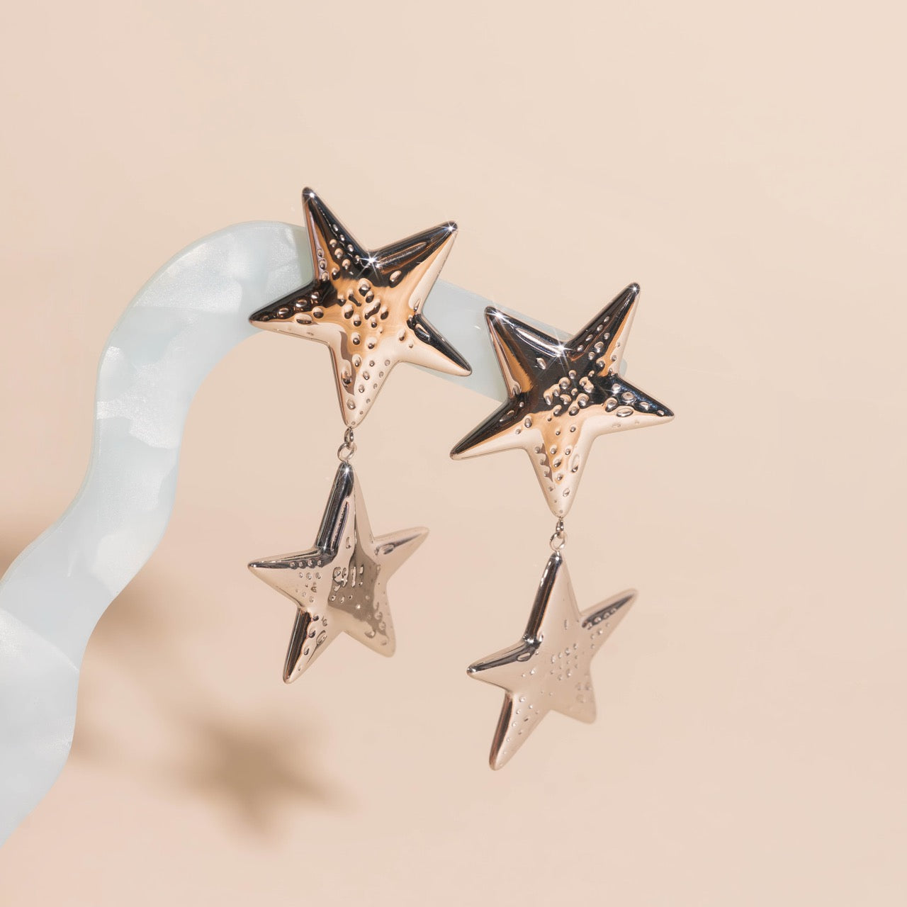 Jumbo Star Drop Stud Earrings