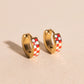 Checkered Chunky Huggie Hoop Earrings