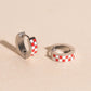 Checkered Chunky Huggie Hoop Earrings