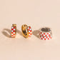 Checkered Chunky Huggie Hoop Earrings