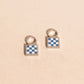 Checkered Chunky Huggie Hoop Charms