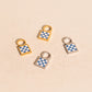 Checkered Chunky Huggie Hoop Charms