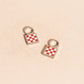 Checkered Chunky Huggie Hoop Charms