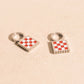 Checkered Chunky Huggie Hoop Charms