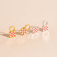 Checkered Chunky Huggie Hoop Charms