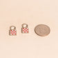 Checkered Chunky Huggie Hoop Charms
