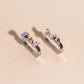 USA Oblong 3D Huggie Hoop Earrings