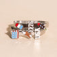 USA Oblong 3D Huggie Hoop Earrings