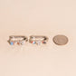 USA Oblong 3D Huggie Hoop Earrings