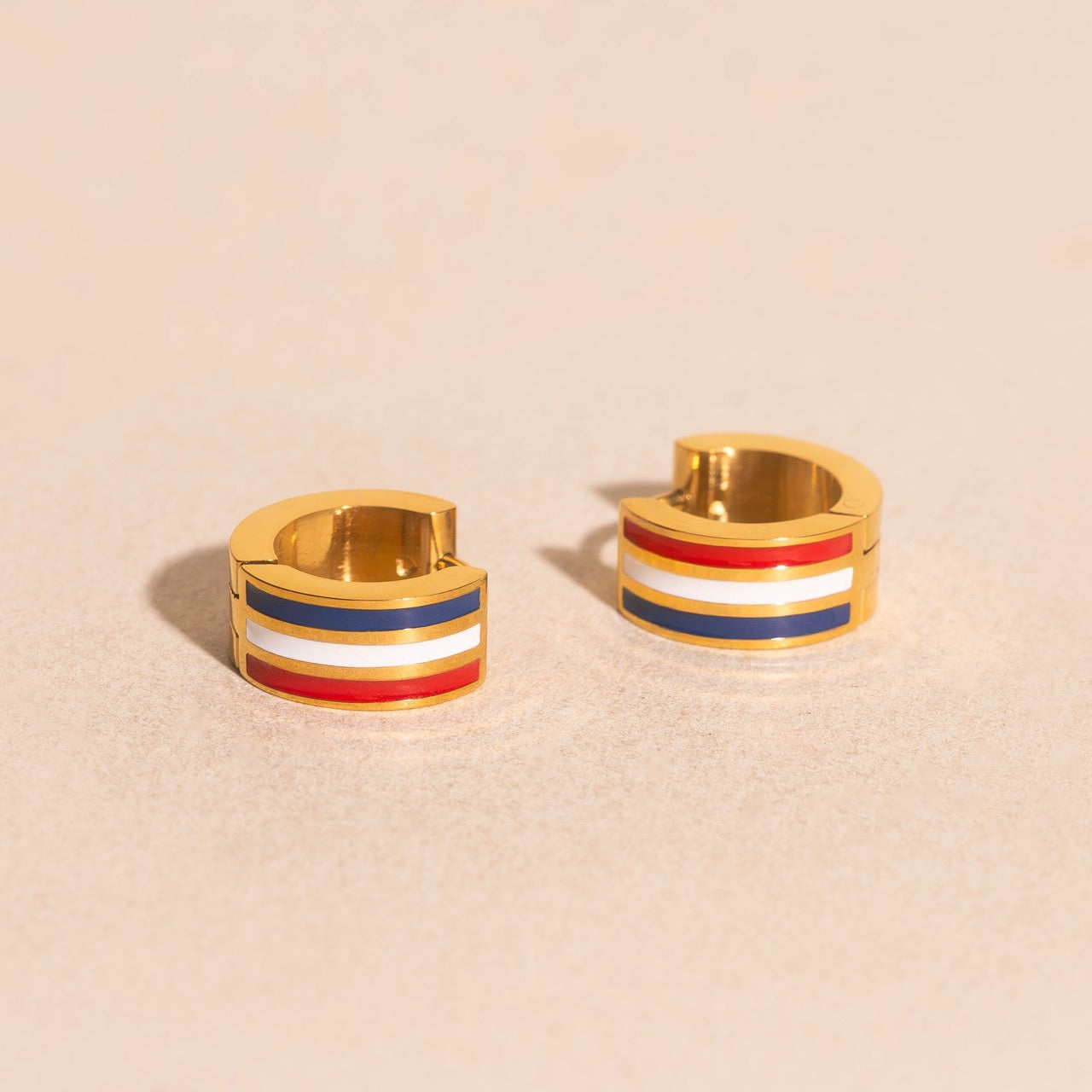 Liberty Stripes Super Chunky Huggie Hoop Earrings