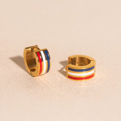 Liberty Stripes Super Chunky Huggie Hoop Earrings