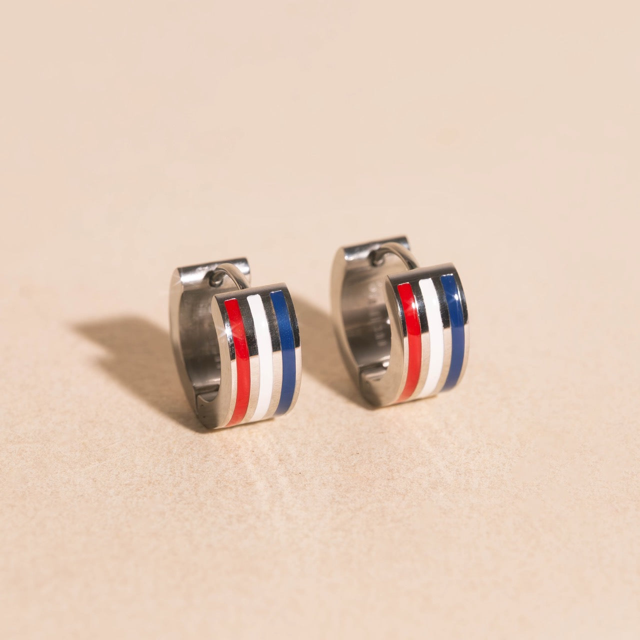 Liberty Stripes Super Chunky Huggie Hoop Earrings