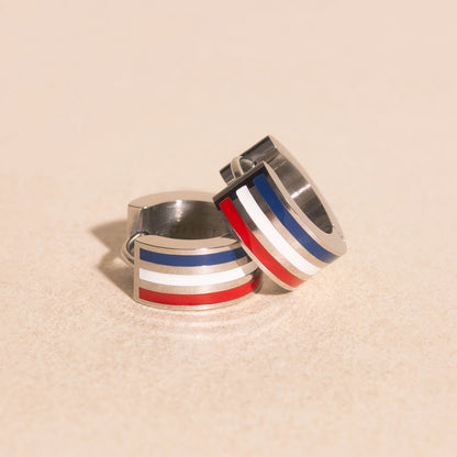 Liberty Stripes Super Chunky Huggie Hoop Earrings