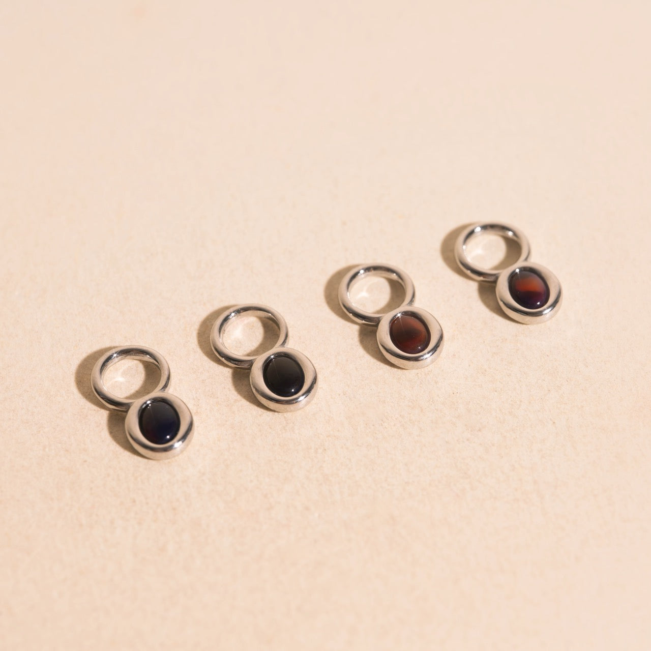Stone Chunky Huggie Hoop Charms