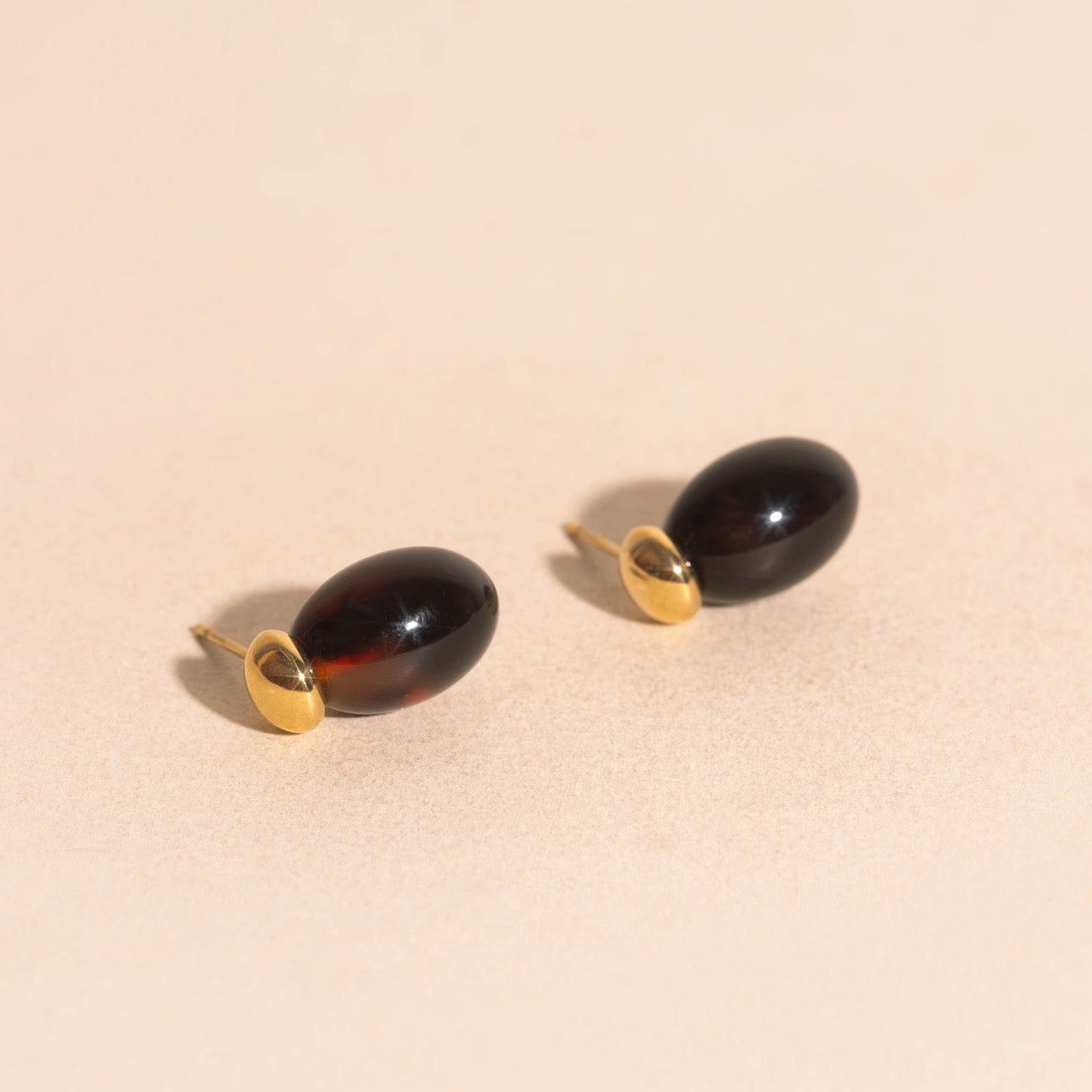 Tortoise Shell Drop Stud Earrings