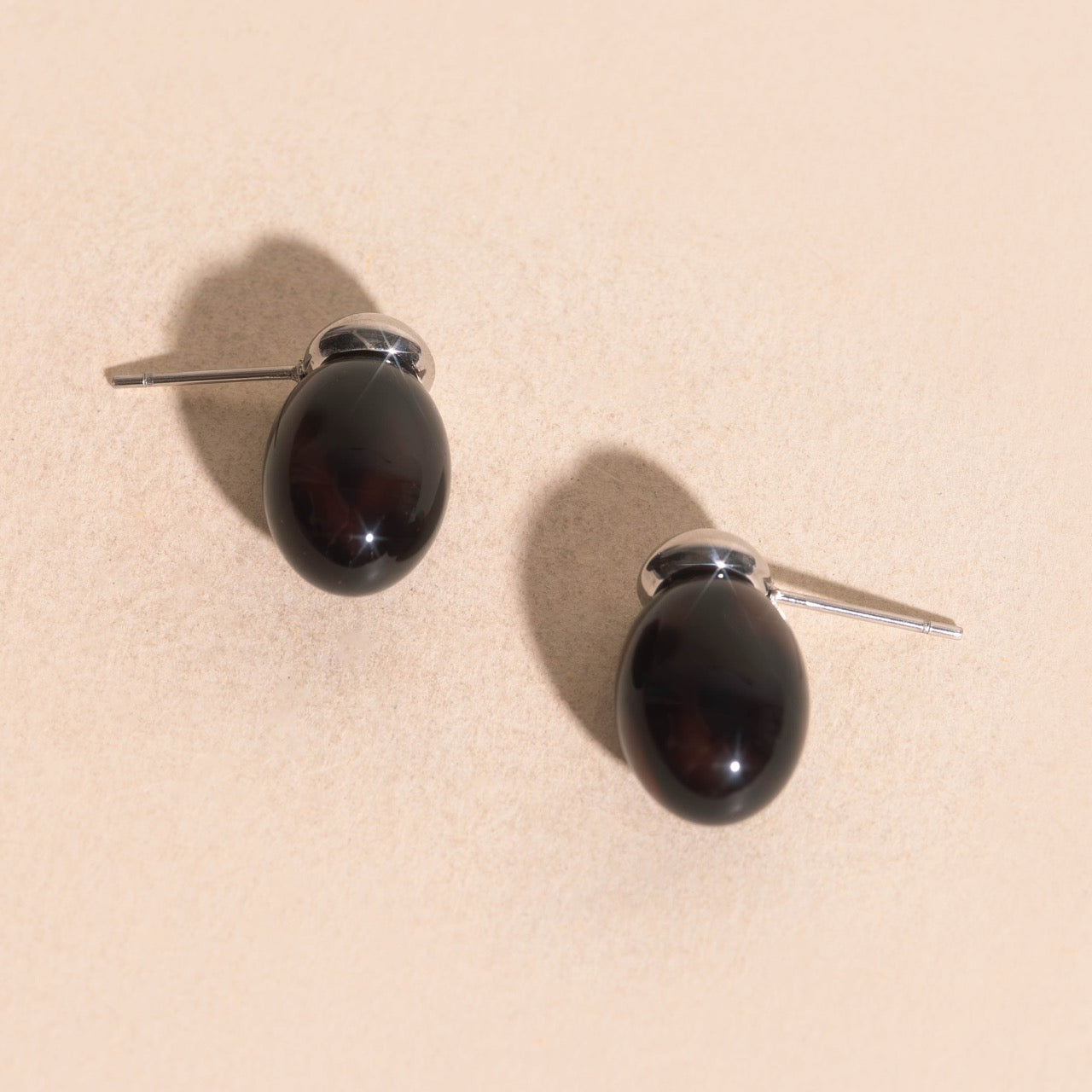 Tortoise Shell Drop Stud Earrings