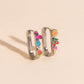 Summer Vibes Oblong 3D Huggie Hoop Earrings