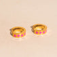 Neon Star Chunky Huggie Hoop Earrings