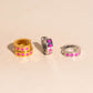 Neon Star Chunky Huggie Hoop Earrings