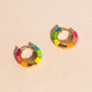 Color Block Chunky Rounded Huggie Hoop Earrings
