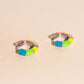 Color Block Chunky Rounded Huggie Hoop Earrings