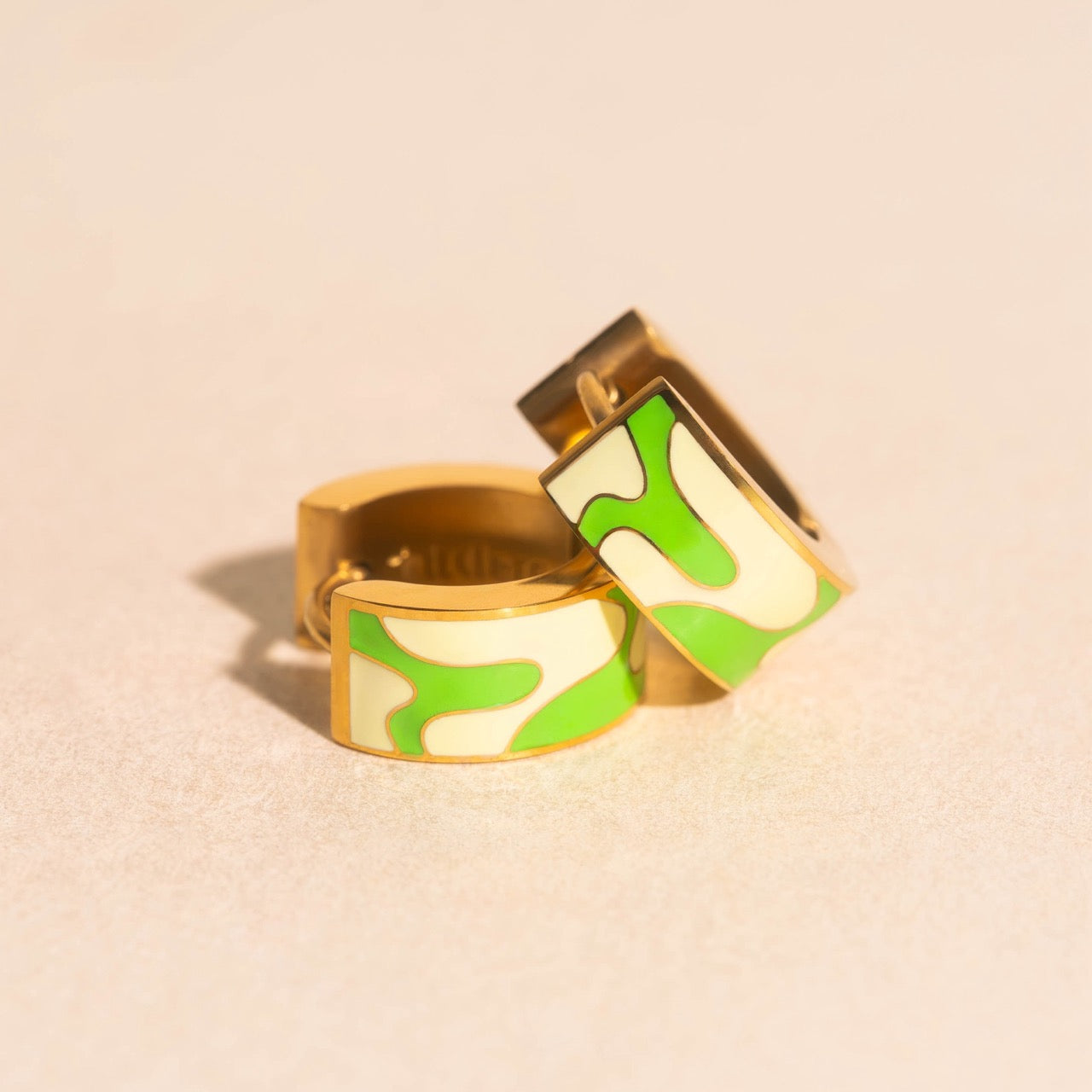 Neon Camo Super Chunky Huggie Hoop Earrings