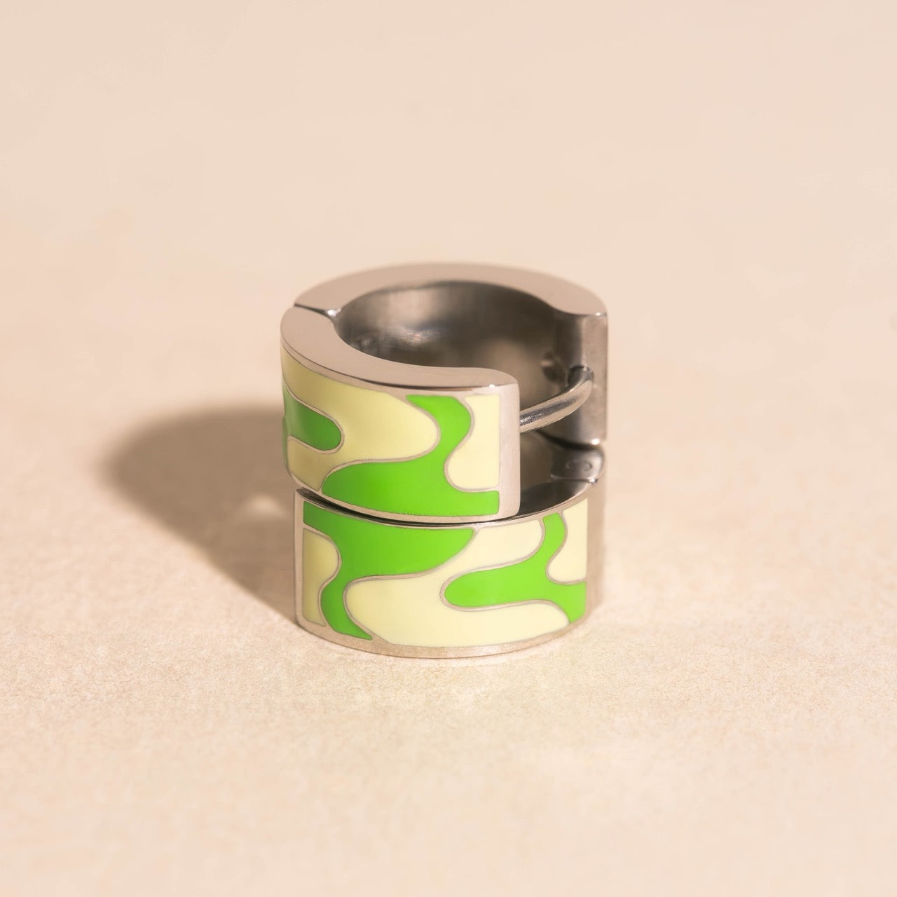 Neon Camo Super Chunky Huggie Hoop Earrings