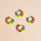 Color Block Chunky Rounded Huggie Hoop Earrings