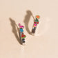 Summer Vibes Oblong 3D Huggie Hoop Earrings