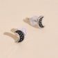 Black Moon Stud Earrings