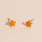 Orange Star Stud Earrings