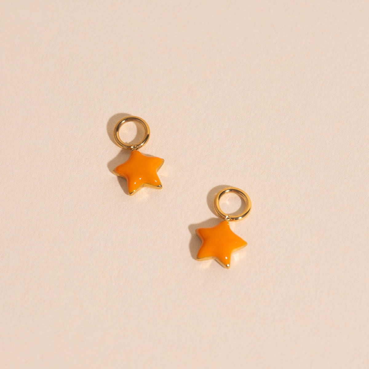 Orange Star Huggie Hoop Charms