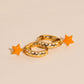 Orange Star Huggie Hoop Charms
