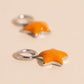 Orange Star Huggie Hoop Charms