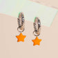 Orange Star Huggie Hoop Charms