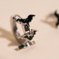 Black Bat 3D Huggie Hoop Earrings