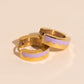 Wavy Lavender Chunky Huggie Hoop Earrings