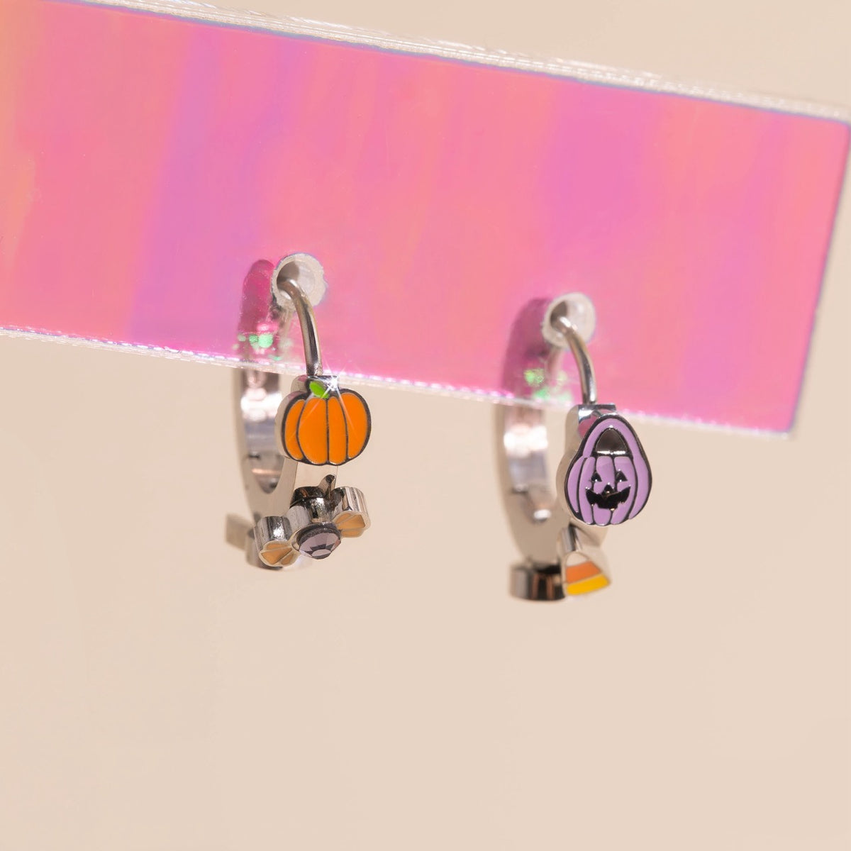 Halloween Candy 3D Huggie Hoop Earrings