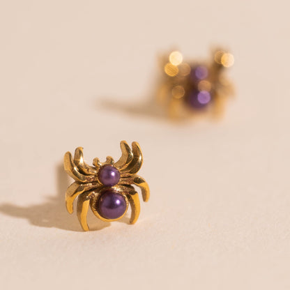 Spider Pearls Tiny Stud Earrings
