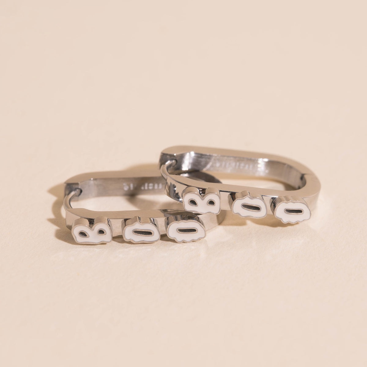 Boo Halloween 3D Huggie Hoop Earrings