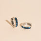 Blue Crystal Chunky Huggie Hoop Earrings