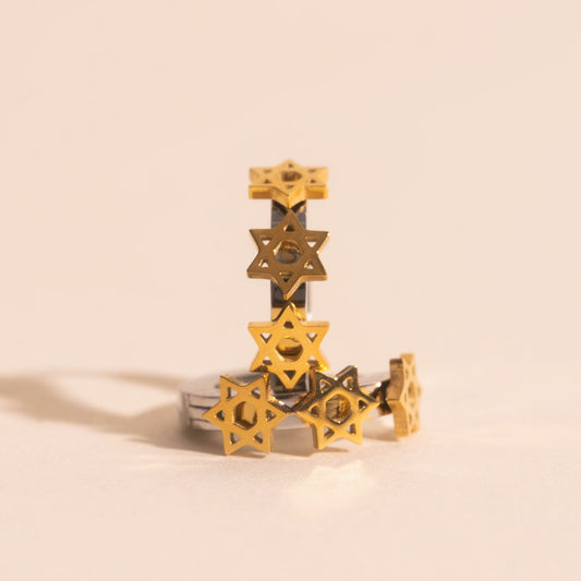 Star of David 3D Huggie Hoop Earrings
